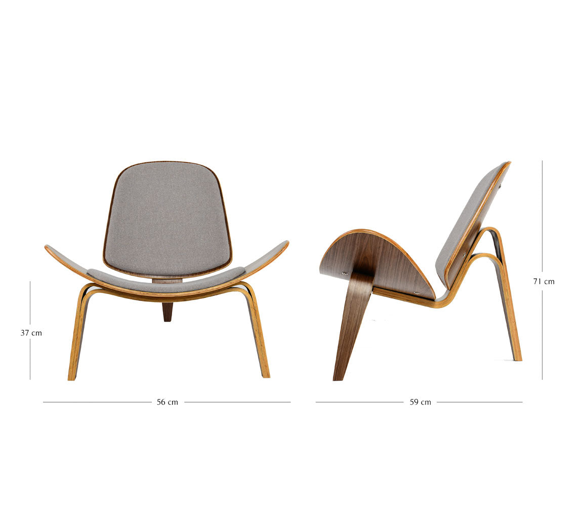 Shell chair online dimensions